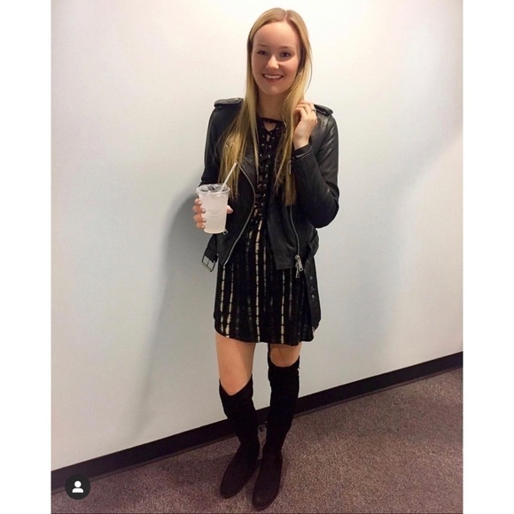 𝅺WINDSOR Lace Up Bleach Dye Tie Dye Printed Mini Dress XS - Picture 6 of 6